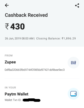 zupee payment proof