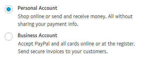 paypal account type