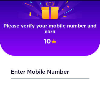 enter and verify your mobile number
