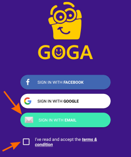 goga app sign up