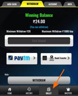 withdraw winnings
