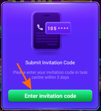 enter invitation code