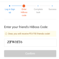 hi boss referral code