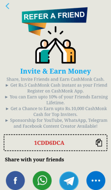 cashmonk refer and earn