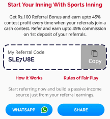 sports inning referral code